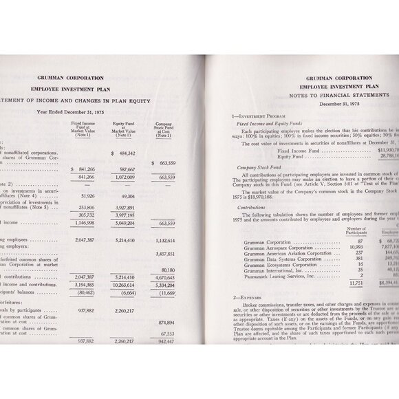 1976 Grumman Employee Investment Plan Prospectus | Aerospace Stock History - Picture 4 of 5